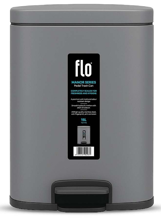 Dustbin - manor  titanium gray 15l