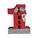 A Pinata 4 U APINATA4U Number One Race Car Pinata Red Checkered Flag for First Birthday Racing Theme Party Supplies Race Track Decor Kids Pinata Boys 1st Birthday Race Car Checkered Flag Design - Image 2
