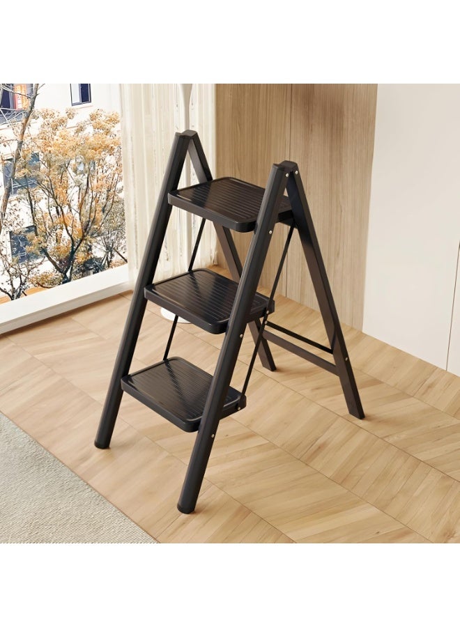 3-Step Folding Ladder – Sturdy and Lightweight Design, Easy to Store and Carry, Ideal for Home and Office Use, Safe Access to High Areas with Anti-Slip Steps for Stability and Safety - Image 1