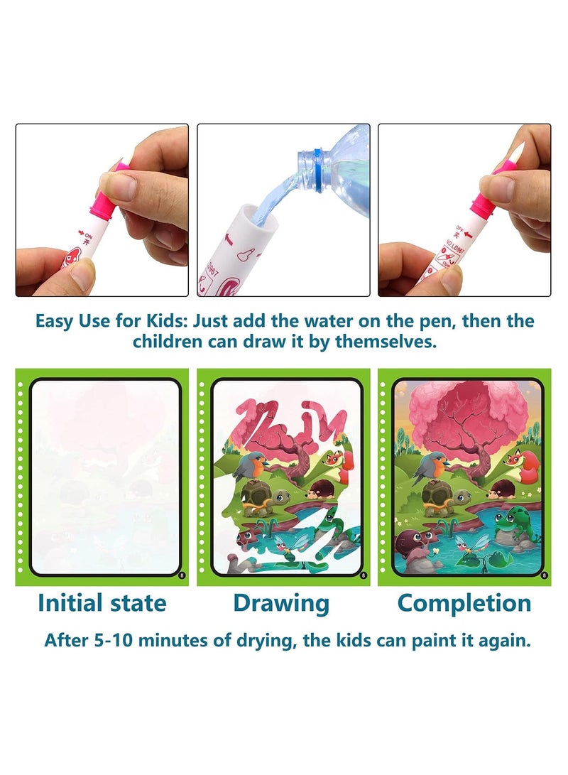 Magic Water Coloring Book, Drawing Board and Magic Water Pen, Educational Drawing Toy for Kids - Image 2