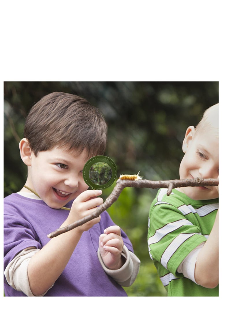 SYOSI 3Pcs Leather Necklace Magnifying Glass, 10X Reading Magnifier for Seniors & Kids, 80MM Magnifying Lens for Book Newspapers Reading,Inspection, Coins, Jewelry, Exploring - Image 5