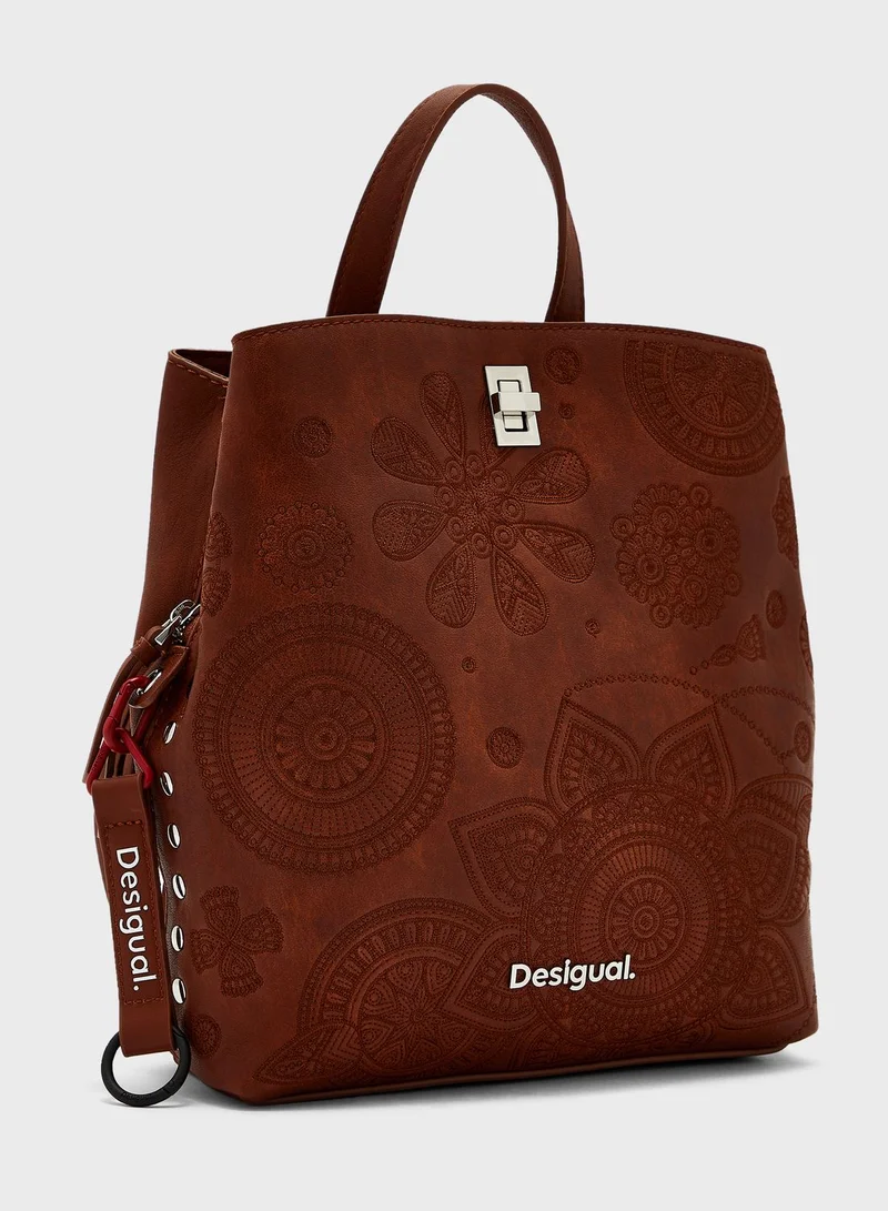 DESIGUAL Top Handle Zip Lock Backpack