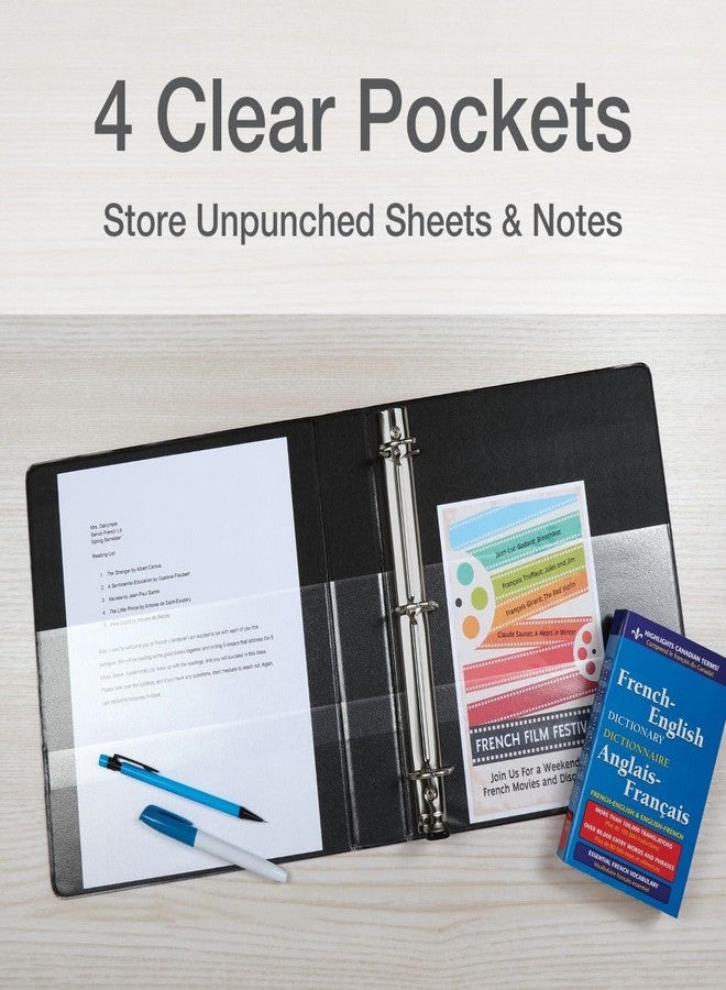 Cardinal 10301 Easy-Open ClearVue Locking Slant-D Binder, 1-Inch Cap, 11 x 8 1/2, Black - Image 5