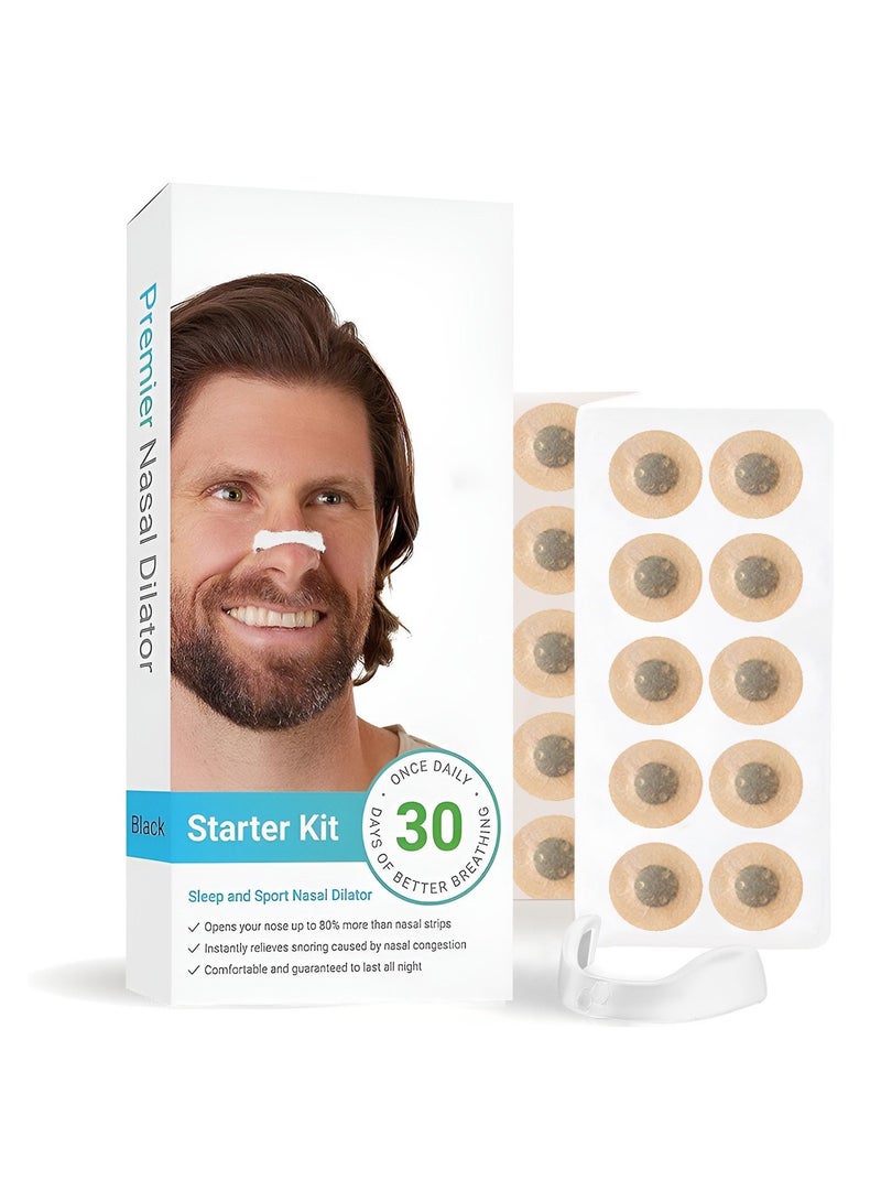 30 Count Breathing Nasal Strip Starter Kit,Boost Oxygen Intake, Reduce Snoring,Improve Sleep Quality,White - Image 1