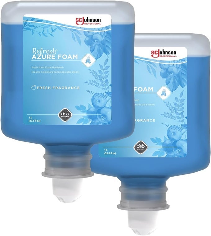 REFRESH AZURE FOAM REFILL 2 PACK, FOAM SOAP CARTRIDGES, 2 X1L