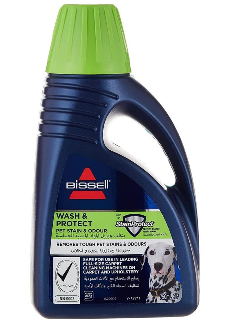Bissell Bissell Wash  And Protect Carpet Pet Stain And  Odour Cleaning Formula 750mL - Blue  99K5K  - Image 1