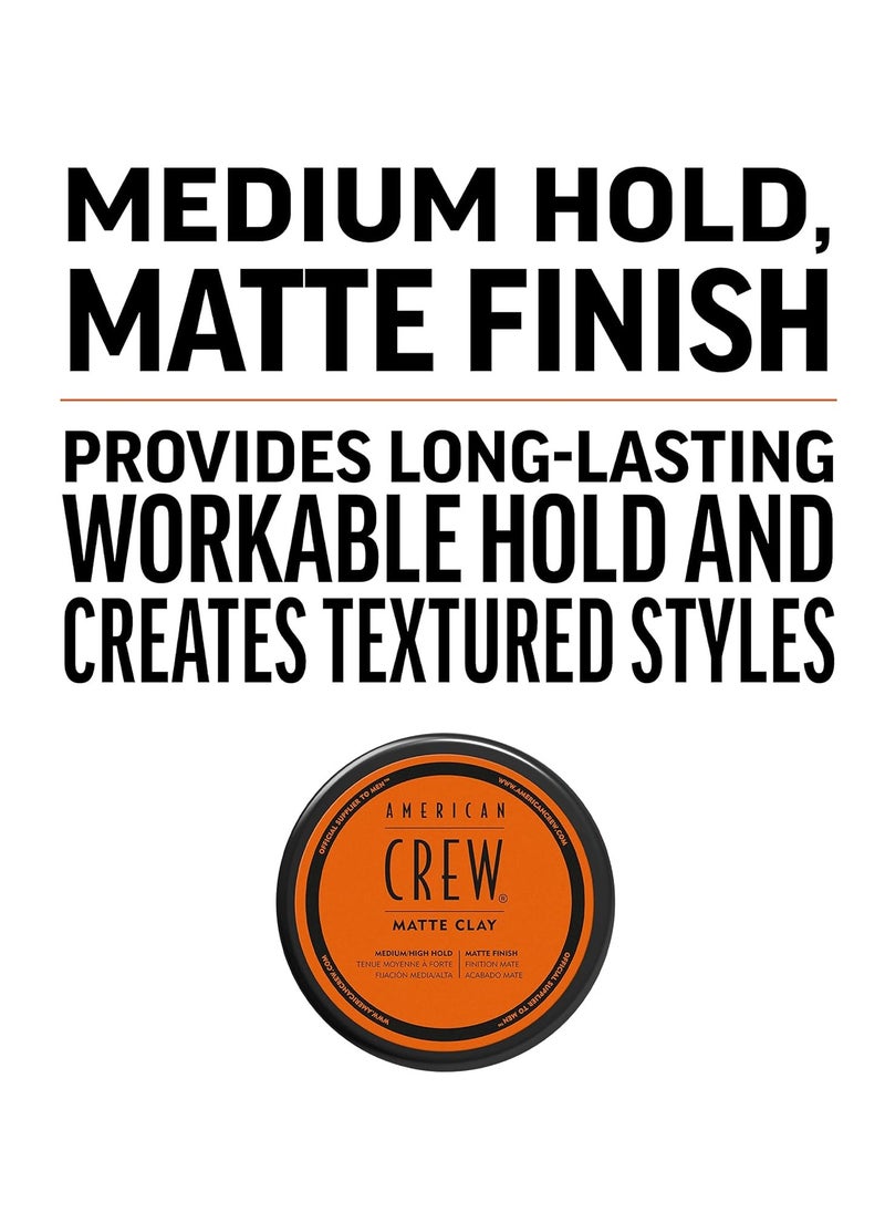 AMERICAN CREW - American Crew Men's Hair  Matte Clay, Medium/high Hold, Matte Finish  85g. - Image 1