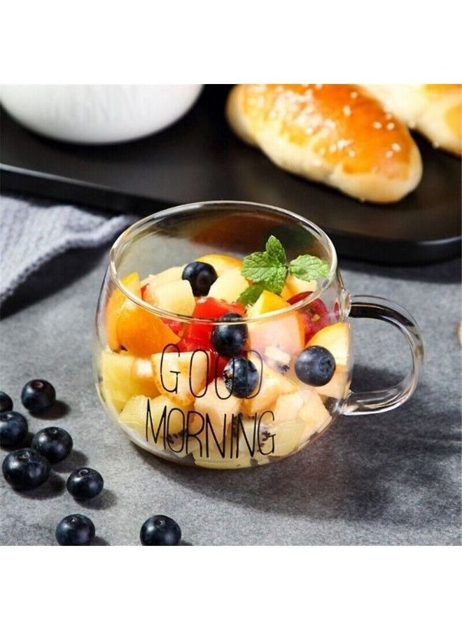 Good Morning Heat Resistant Tea,Coffee and Cold Drinks Glass Mug High Borosilicate Glass  - Image 3
