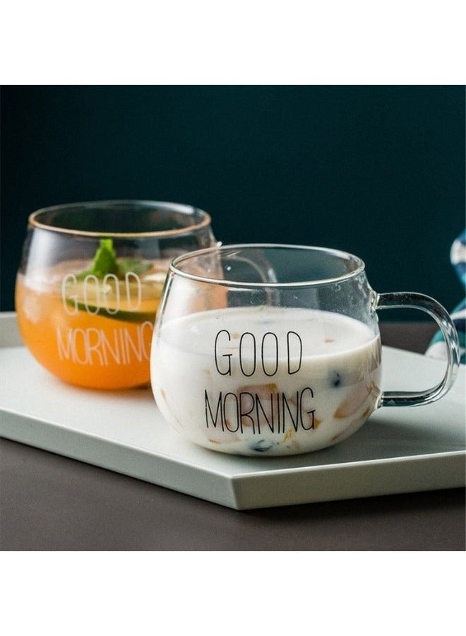 Good Morning Heat Resistant Tea,Coffee and Cold Drinks Glass Mug High Borosilicate Glass  - Image 2