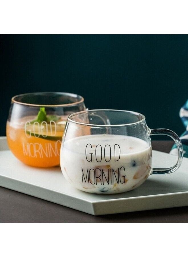 Good Morning Heat Resistant Tea,Coffee and Cold Drinks Glass Mug High Borosilicate Glass  - Image 4