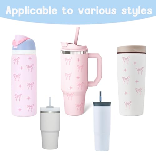 Ceoyiler Bows Stickers for Owala Accessories, Pink Bow and Star Design Waterproof Stickers, Suitable for Owala Water Bottle Accessories (Blue) - Image 5
