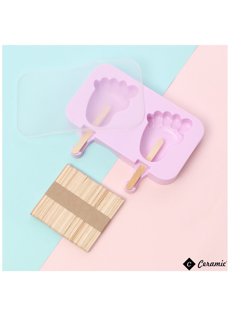 CERAMIC 4 مجموعات من قوالب الآيس كريم المصنوعة منزليًا للأطفال من السيليكون القابل لإعادة الاستخدام بتصميمات مختلفة  - Image 3