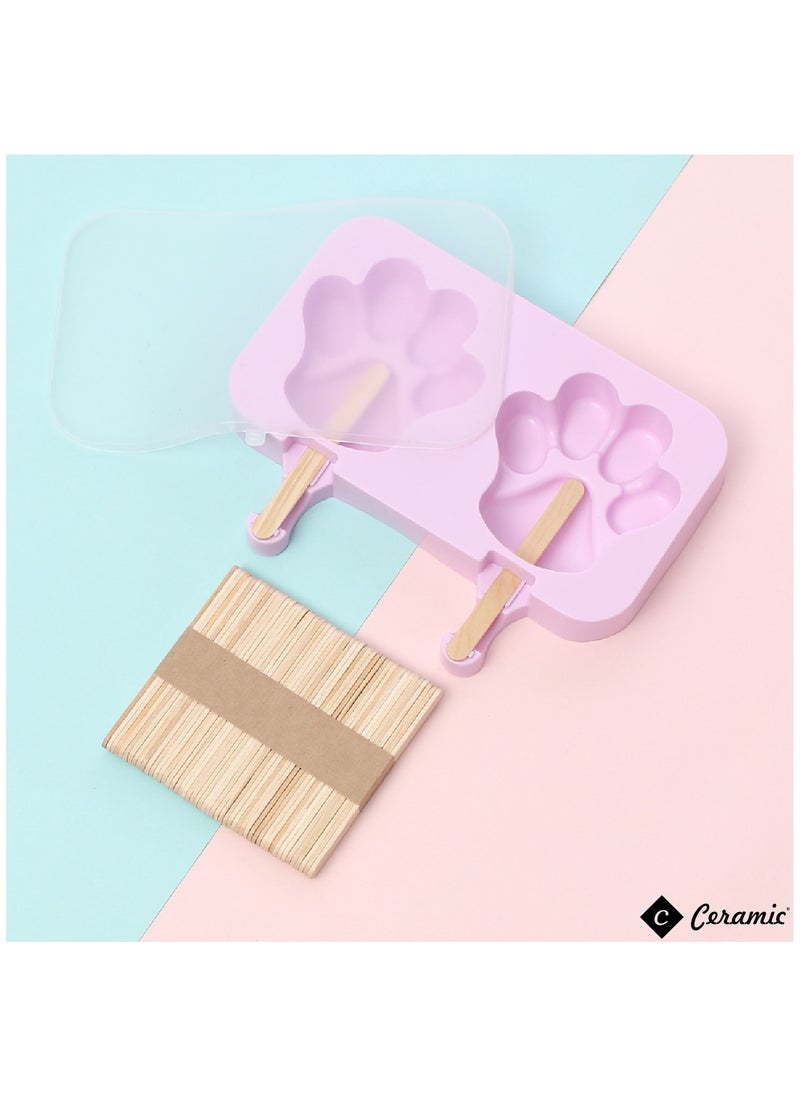 CERAMIC 4 مجموعات من قوالب الآيس كريم المصنوعة منزليًا للأطفال من السيليكون القابل لإعادة الاستخدام بتصميمات مختلفة  - Image 4