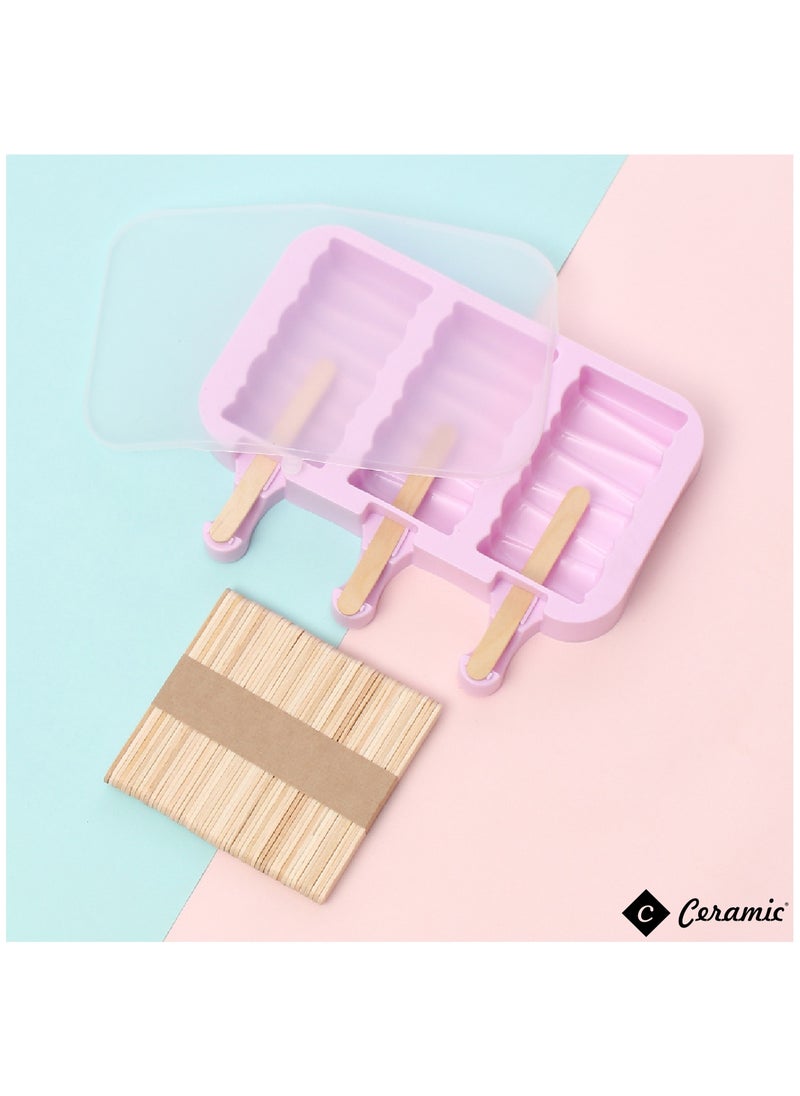 CERAMIC 4 مجموعات من قوالب الآيس كريم المصنوعة منزليًا للأطفال من السيليكون القابل لإعادة الاستخدام بتصميمات مختلفة  - Image 2