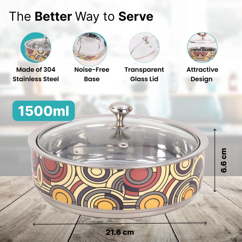 The Better Home Stainless Steel Insulated Casserole For Roti (1.5L) | Hot Boxes For Kitchen | Serving Bowl Set | Kitchen Gift Items | Roti/Chapati Storage Box | House Warming Gifts (Design 3) - Image 4