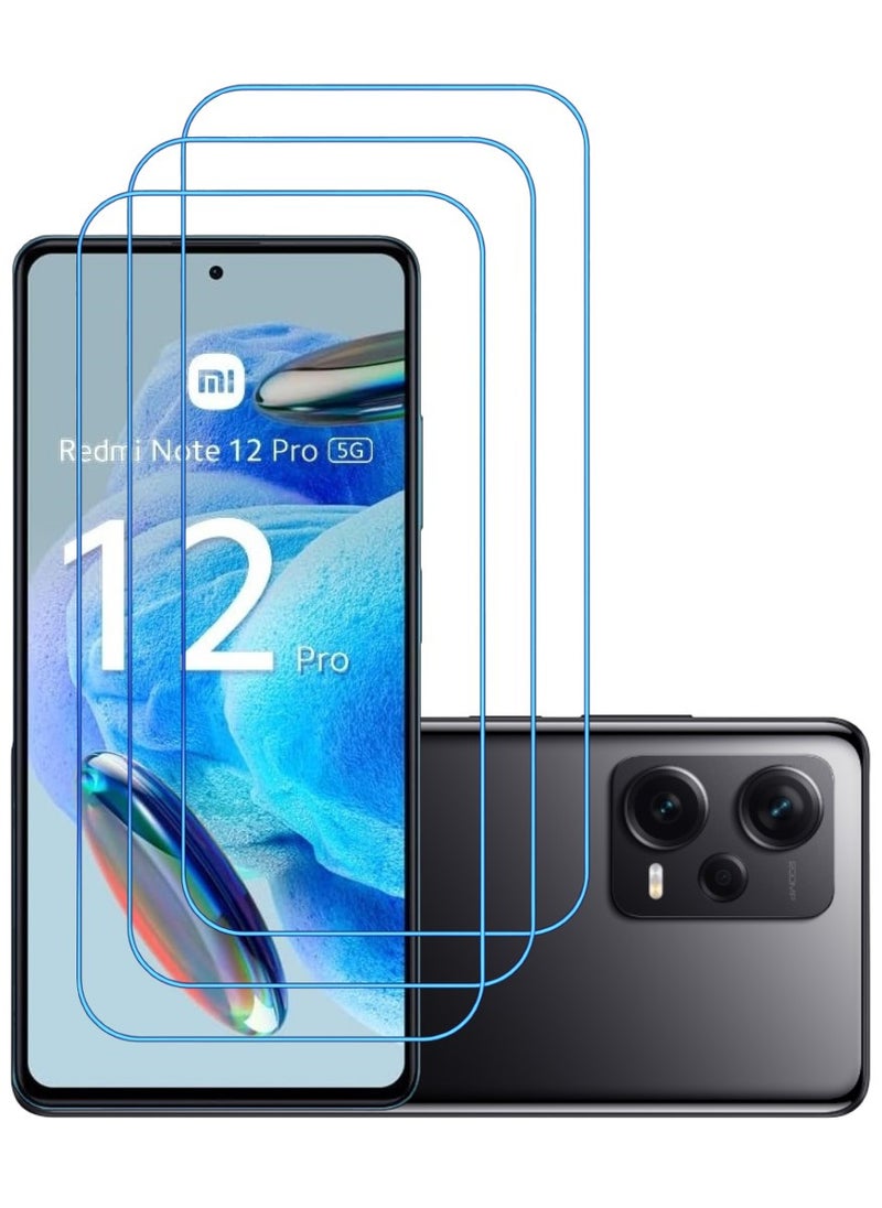 ACLIX 3 Pieces Antistatic ESD Dustproof Premium Quality High Definition Clear Tempered Glass Screen Protector Designed For Xiaomi Redmi Note 12  Pro - Image 1