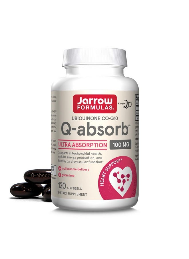 جارو فورملاز Jarrow Formulas Q-absorb Co-Q10 100 mg، مكمل غذائي، مضاد للأكسدة لدعم صحة الميتوكوندريا وإنتاج الطاقة الخلوية وصحة القلب والأوعية الدموية، 120 كبسولة هلامية، إمداد لمدة 120 يومًا 