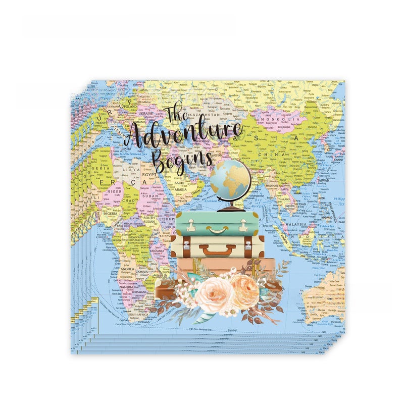 Travel Adventure Retirement Party Supplies Paper Towel 20p-Travel Adventure 