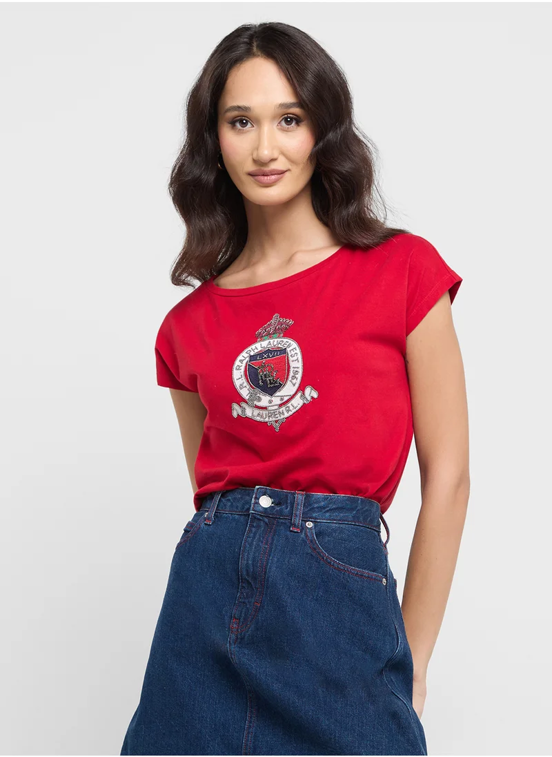 Lauren Ralph Lauren Crew Neck Graphic T-Shirt