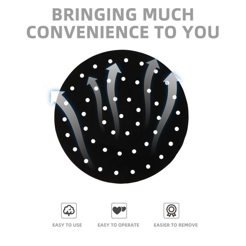 4Pcs Air Fryer Mats Reusable Steamer Liners Practical Baking Mats (Black,White) - Image 4