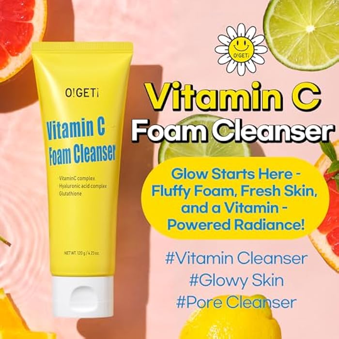O!GETi Vitamin C Foam Cleanser, Brightening Face Wash with Triple Vitamin C, Upcycled Green Tangerine, Ultra-Fine Micro Bubbles, 4.2oz - Image 2