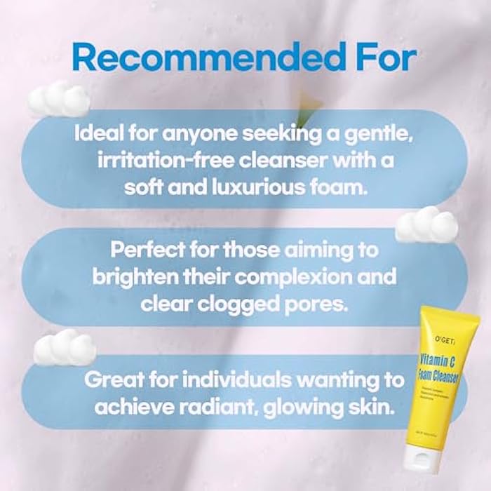 O!GETi Vitamin C Foam Cleanser, Brightening Face Wash with Triple Vitamin C, Upcycled Green Tangerine, Ultra-Fine Micro Bubbles, 4.2oz - Image 4