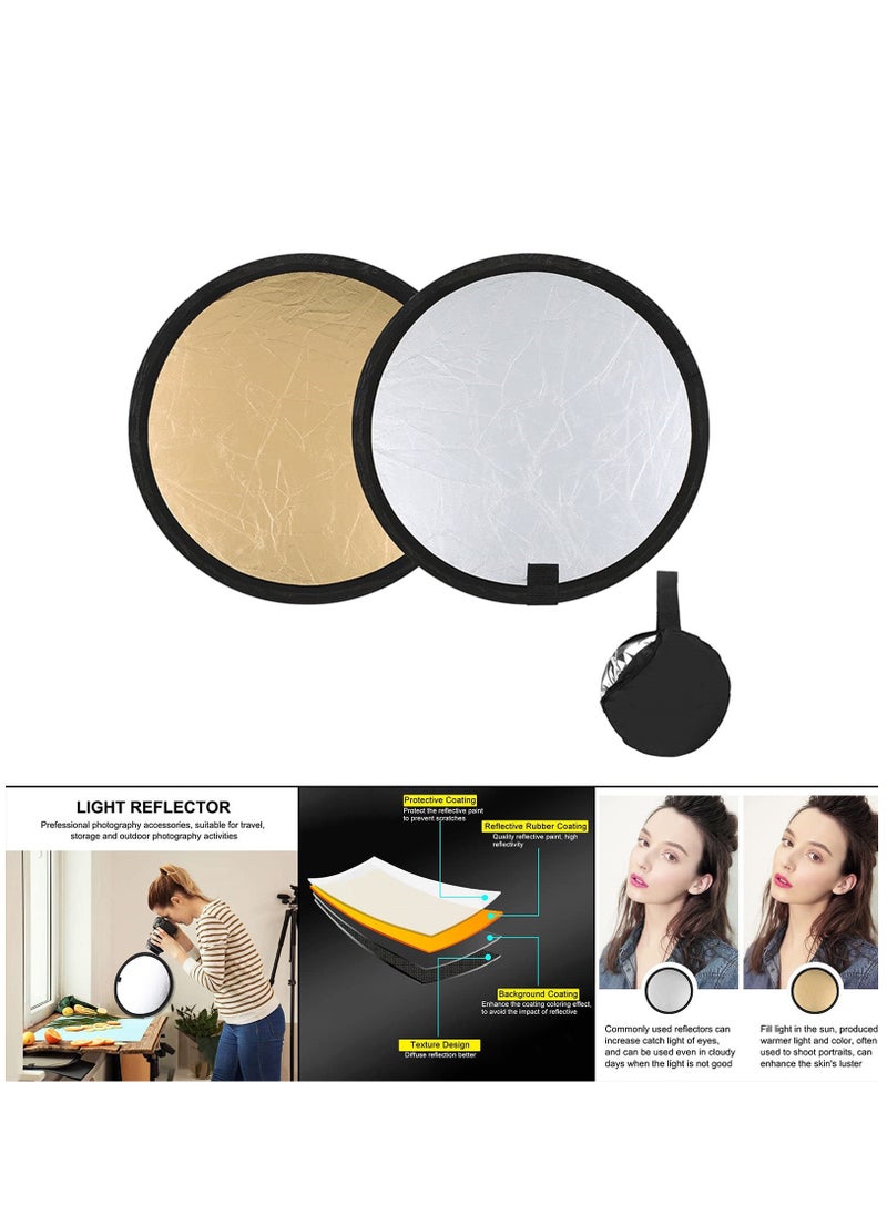 Generic Light Reflector 2 in 1 Folding Photo Studio Reflector Board with Bag- Silver Gold for Studio Photography Lighting and Outdoor Lighting (30cm)  - Image 5