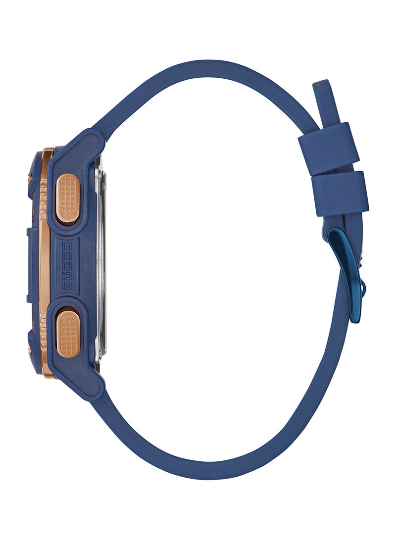 GUESS Men's Digital Round Shape Silicone Wrist Watch GW0225G2 - 45 Mm - Image 2