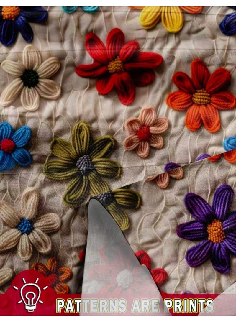 شي إن بلوزة نسائية كاجوال من SHEIN LUNE بطبعة زهور هندسية - Image 3