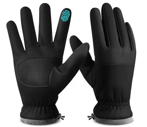 FEWTUR Winter Gloves for Women Running in Cold Weather - Touchscreen Gloves for Bike Hiking (Jet Black, X-Small) - Image 1