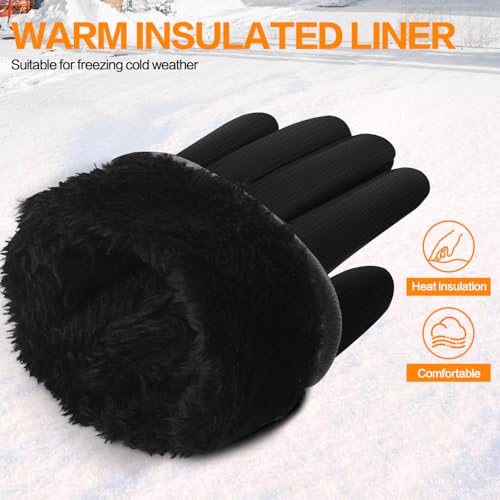 FEWTUR Winter Gloves for Women Running in Cold Weather - Touchscreen Gloves for Bike Hiking (Jet Black, X-Small) - Image 2