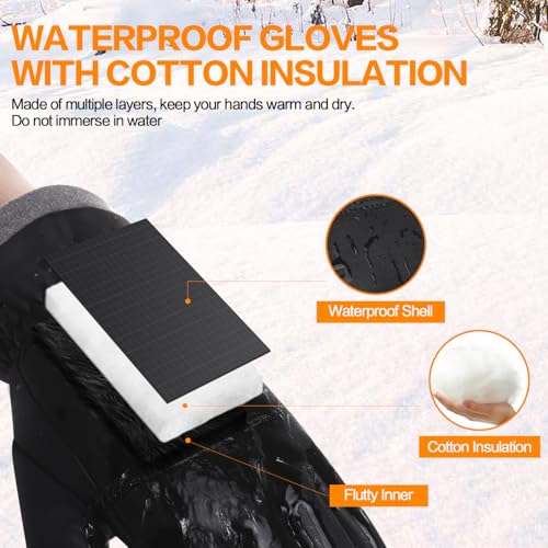 FEWTUR Winter Gloves for Women Running in Cold Weather - Touchscreen Gloves for Bike Hiking (Jet Black, X-Small) - Image 3
