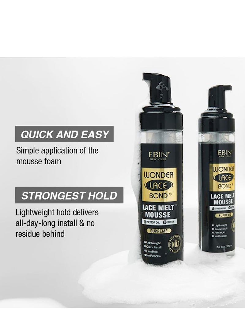 EBIN NEW YORK Melt Mousse - Supreme 8.5 fl.oz./250ml | Biotin + Castor Oil | No Residue, Long Lasting Formula with Protecting Edges, Gives Undetectable and Natural Look  - Image 2