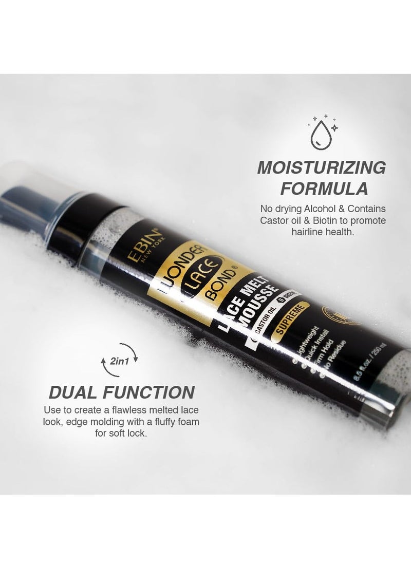EBIN NEW YORK Melt Mousse - Supreme 8.5 fl.oz./250ml | Biotin + Castor Oil | No Residue, Long Lasting Formula with Protecting Edges, Gives Undetectable and Natural Look  - Image 3