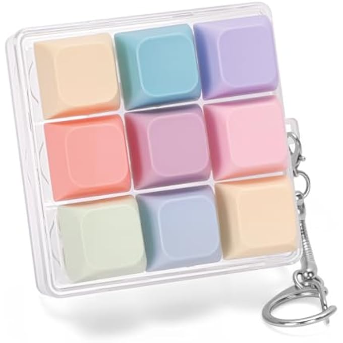 FunisFun Keyboard Fidget Toy Handheld Clicky Fidget Keyboard with Keychain Detachable Mechanical Clicker Adult Stress Relief Gifts for Leisure Moments (Style A) - Image 1