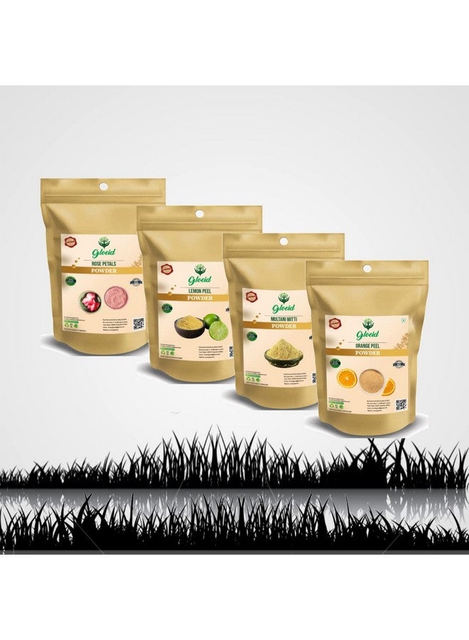 Gloeid Lemon Powder Multani Powder Rose Powder Orange Powder (50 Gm Each) (200 Gm) For Face Pack - Image 1