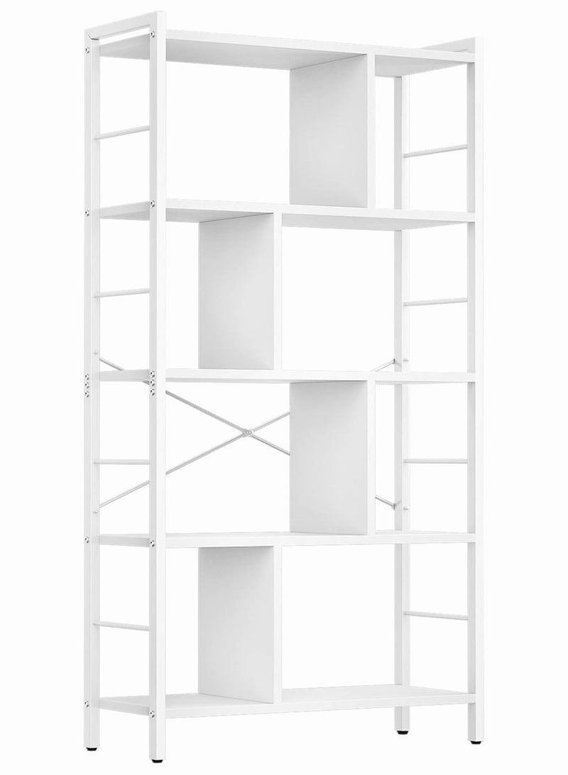 Chulovs Bookshelf Living Room Bookcase Large 4-Tier Storage Shelf, storage rack  for Office Study Industrial Style Easy Assembly Steel Frame Wooden Shelving Display Storage Unit Office Living Room Furniture - Image 1