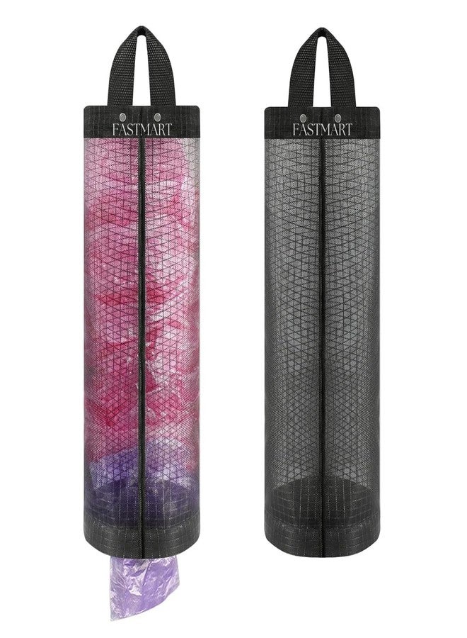 Fastmart Polyester Grocery Bag Holder Plastic Dispenser Foldable Breathable Washable Hanging Mesh Garbage Organizer for Kitchen Plastic Storage (Pack of 2) | 8L x 4W x 18H Centimeters | Multicolor - Image 1