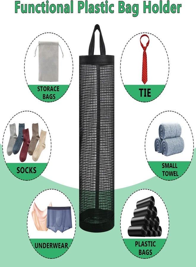 Fastmart Polyester Grocery Bag Holder Plastic Dispenser Foldable Breathable Washable Hanging Mesh Garbage Organizer for Kitchen Plastic Storage (Pack of 2) | 8L x 4W x 18H Centimeters | Multicolor - Image 5