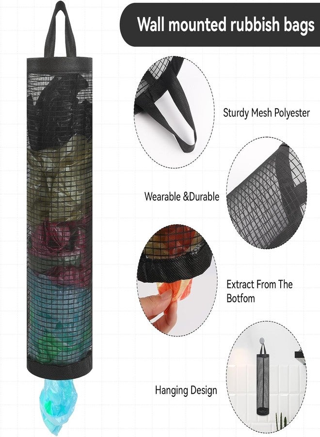 Fastmart Polyester Grocery Bag Holder Plastic Dispenser Foldable Breathable Washable Hanging Mesh Garbage Organizer for Kitchen Plastic Storage (Pack of 2) | 8L x 4W x 18H Centimeters | Multicolor - Image 4