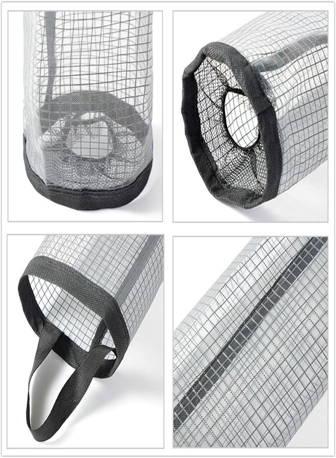 Fastmart Polyester Grocery Bag Holder Plastic Dispenser Foldable Breathable Washable Hanging Mesh Garbage Organizer for Kitchen Plastic Storage (Pack of 2) | 8L x 4W x 18H Centimeters | Multicolor - Image 2