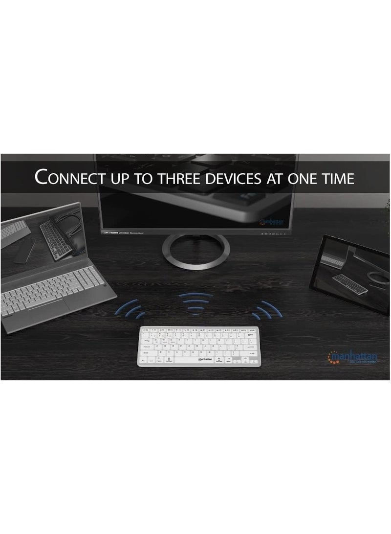 Manhattan Small Bluetooth Wireless Keyboard – Dual Modes 2.4G + Bluetooth 4.2 Connects Up To 3 Devices for Tablet, Mac, iPad, Apple, Android, Windows |... - Image 4