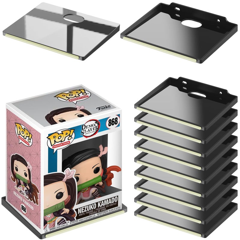 LRANFOW Wall Shelf Wall Mount Storage Organizer for Funko Pop Smart Speaker Action Figures Security Camera or Other Small Items 12 Pack Black