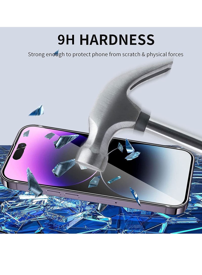 BORTONY Screen Protector Compatible for iPhone 14 Pro Max [6.7 Inch] Full Coverage 9D Tempered Glass Film For iPhone 14 Pro Max Clear/Black - Image 4