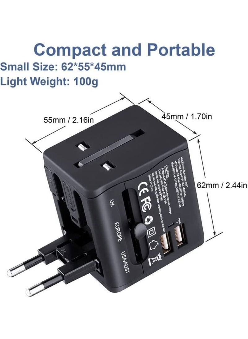Oasisgalore All-in-One International Travel Adapter with Plugs and 2 USB Charging Ports  - Image 3
