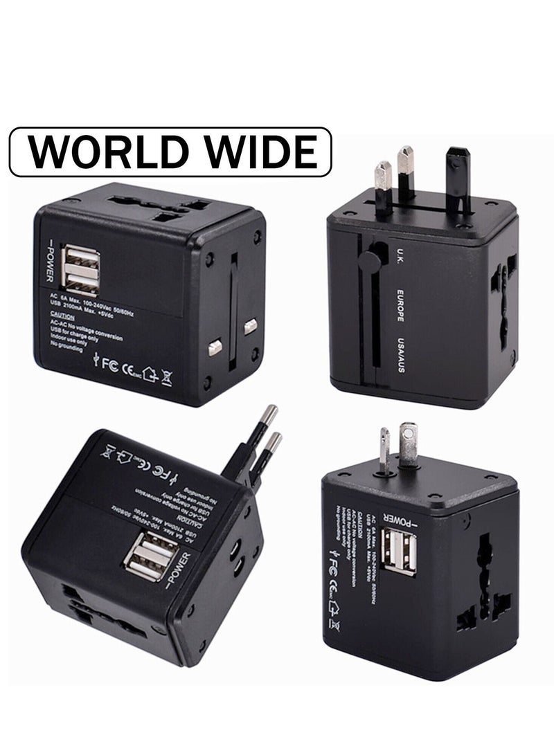 Oasisgalore All-in-One International Travel Adapter with Plugs and 2 USB Charging Ports  - Image 2