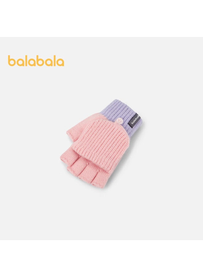 Balabala Children's Gloves Winter Boys Girls Flip-up Fingerless Thick Warm Outdoor Five-finger Gloves 208424162201 - Image 3