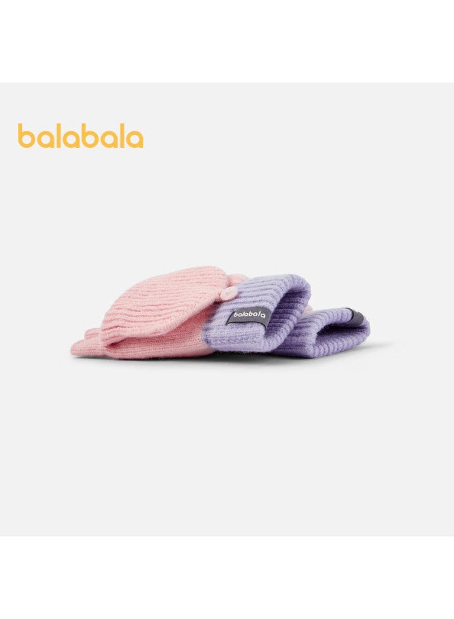 Balabala Children's Gloves Winter Boys Girls Flip-up Fingerless Thick Warm Outdoor Five-finger Gloves 208424162201 - Image 5