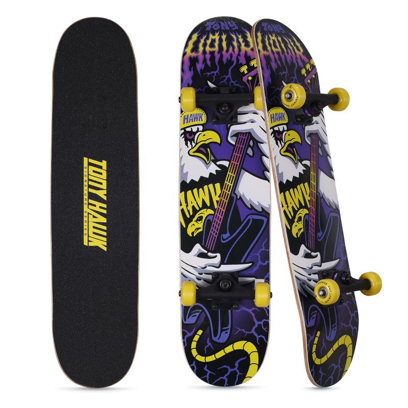 VOYAGER Tony Hawk 31 inch Skateboard Tony Hawk Signature Series 1 9ply Maple Deck Skateboard for Cruising Carving Tricks and Downhill Heavy Metal - Image 2