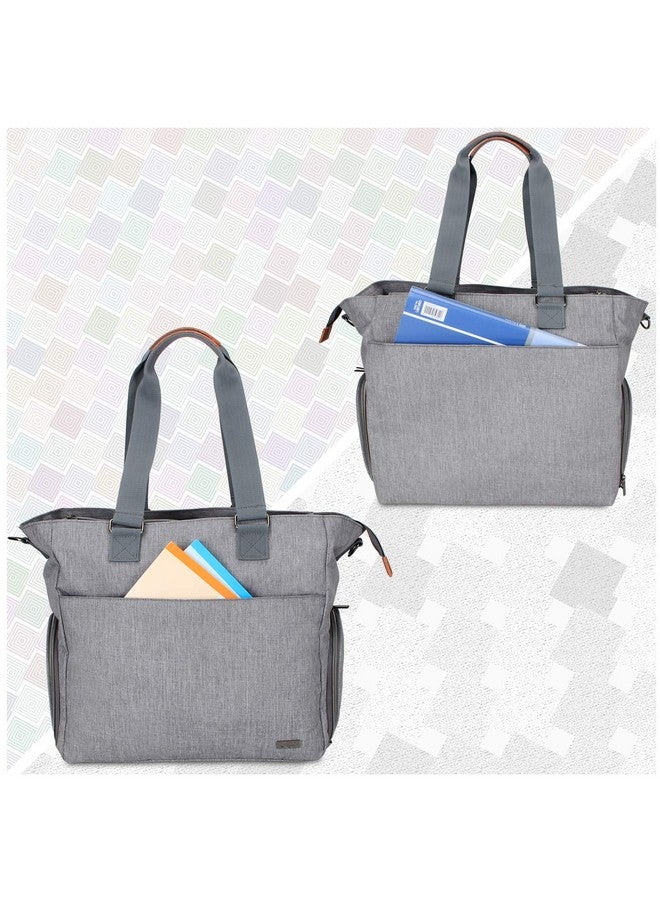 LUXJA LUXJA Breast Pump Tote with Pockets for Laptop and Cooler Bag, Breast Pump Bag for Working Mothers (Fits Most Major Breast Pump), Gray - Image 3